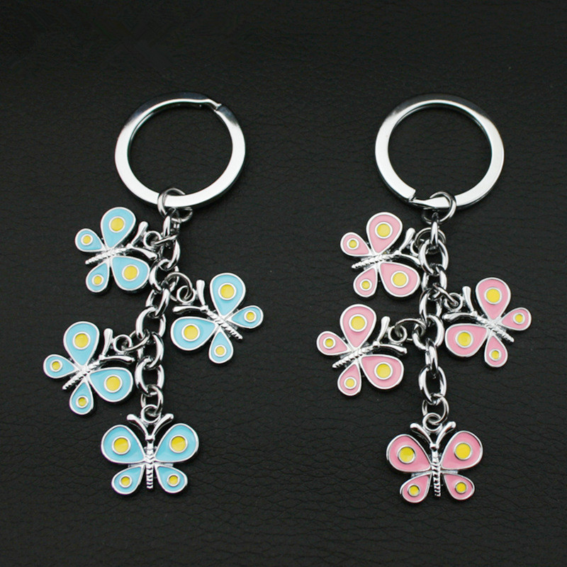 Παρέχοντας κλειδί δαχτυλίδι πεταλούδα προσαρμοσμένη αλυσίδα ψευδαργύρου κλειδαριά κρεμαστήριο διακοσμήσεις για τσάντες για άν...