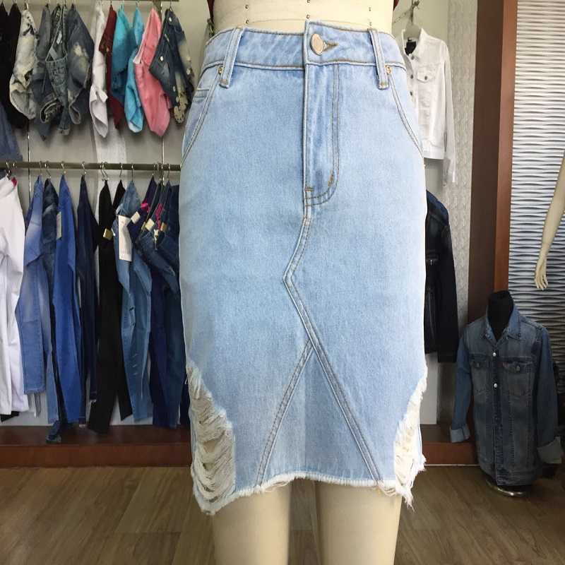 ζεστό φούστα denim φούστα πώλησης WSJL19068