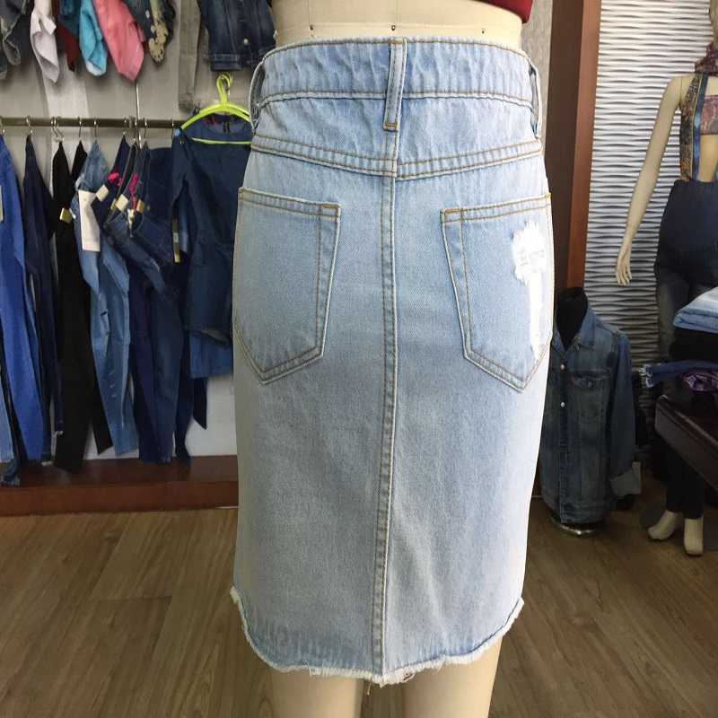 ζεστό φούστα denim φούστα πώλησης WSJL19068