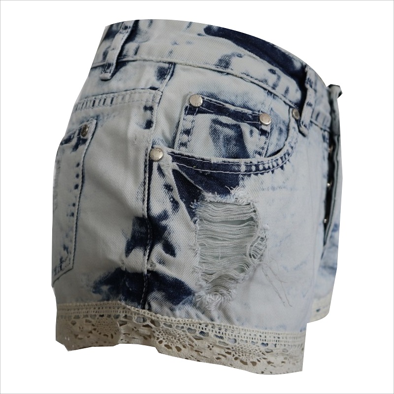 μόδα γυναικών δαντέλα hem jean σύντομο WS1014