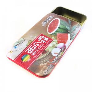 Δύο τεμάχια άδειο ορθογώνιο κιβώτιο κασσίτερου μίνι μέντα με συρόμενο καπάκι