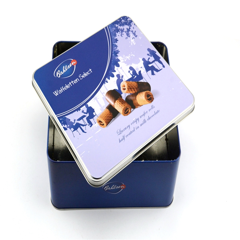 κουτί από κασσίτερο μπισκότων ποιότητας τροφίμων, ορθογώνιο κουτί από σοκολάτα