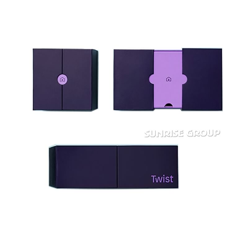 Custom Purple τυπωμένο χαρτί κουτί συσκευασίας για Twist