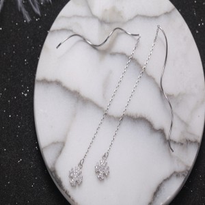 ασημένιο σκουλαρίκι νήμα