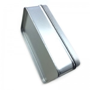 Προσαρμοσμένο ασημένιο βερνίκι ορθογώνιο καλλυντικό κασσίτερο με λογότυπο με ανάγλυφο