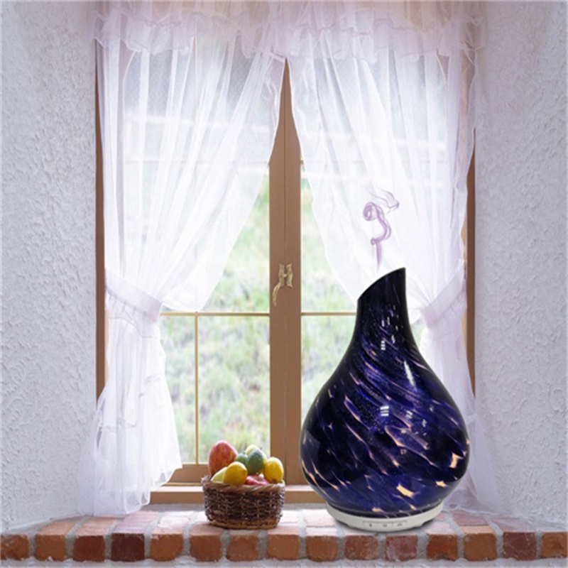 Επτά LED φως μεταβαλλόμενο δημοφιλές μοναδικό γυάλινο αρωματικό διαχύτη σε σχήμα βάζου