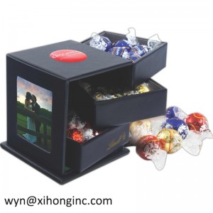 Νέο σχέδιο πολυτελείας σε σχήμα καρδιάς προσαρμοσμένο τυπωμένο κουτί από χαρτόνι σοκολάτας