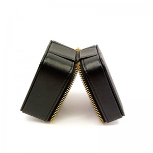 Pu faux δέρμα φερμουάρ κοσμήματα κουτί