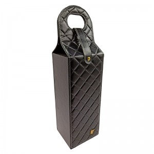 Προσαρμοσμένη λαβή φορητή συσκευασία συσκευασίας δώρου κρασιού pu