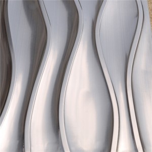 30 * 60 Wave μεταλλικά / μεταλλικά πλακάκια μωσαϊκού για Backsplash