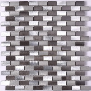Βούρτσα 15 * 30 Αλουμινίου Metal Backsplash Πλακάκια Σχεδιασμός για κουζίνα