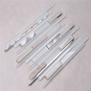 HSD124 Εργοστάσιο Άμεση Ocean Blue Crystal Glass Strip Μωσαϊκό πλακάκι