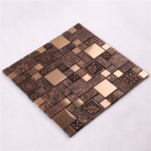 HYJ15 300 * 300 χονδρικής μεταλλικά μίξερ γυαλί και ρητίνη μωσαϊκό τοίχο πλακάκια