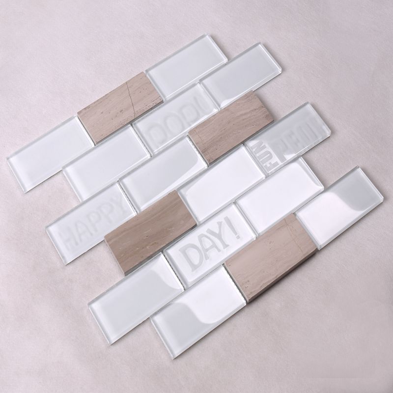 Απλό στυλ Beveled τετράγωνο μπάνιο λευκό κεραμίδι μετρό