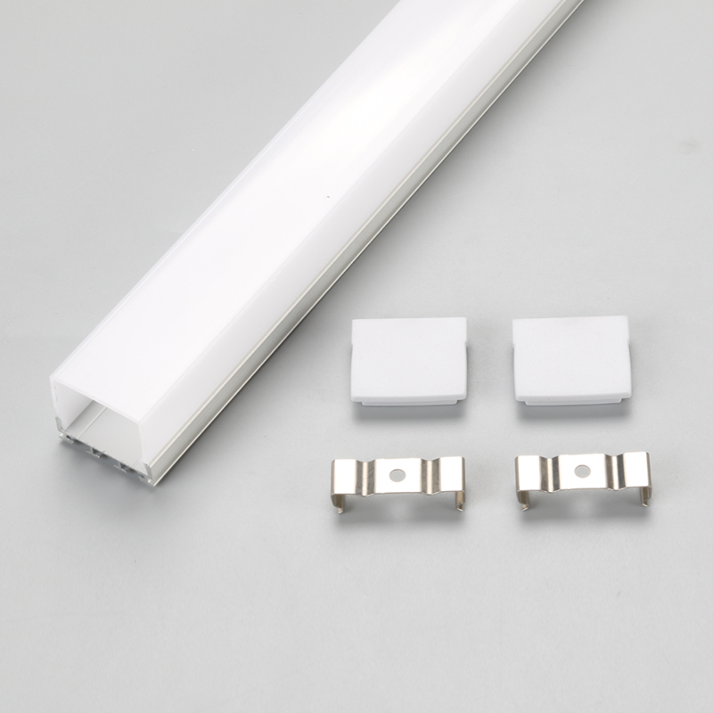 Σύστημα διαύλου από αλουμίνιο με κάλυμμα και άκρα για εγκαταστάσεις ταινιών LED