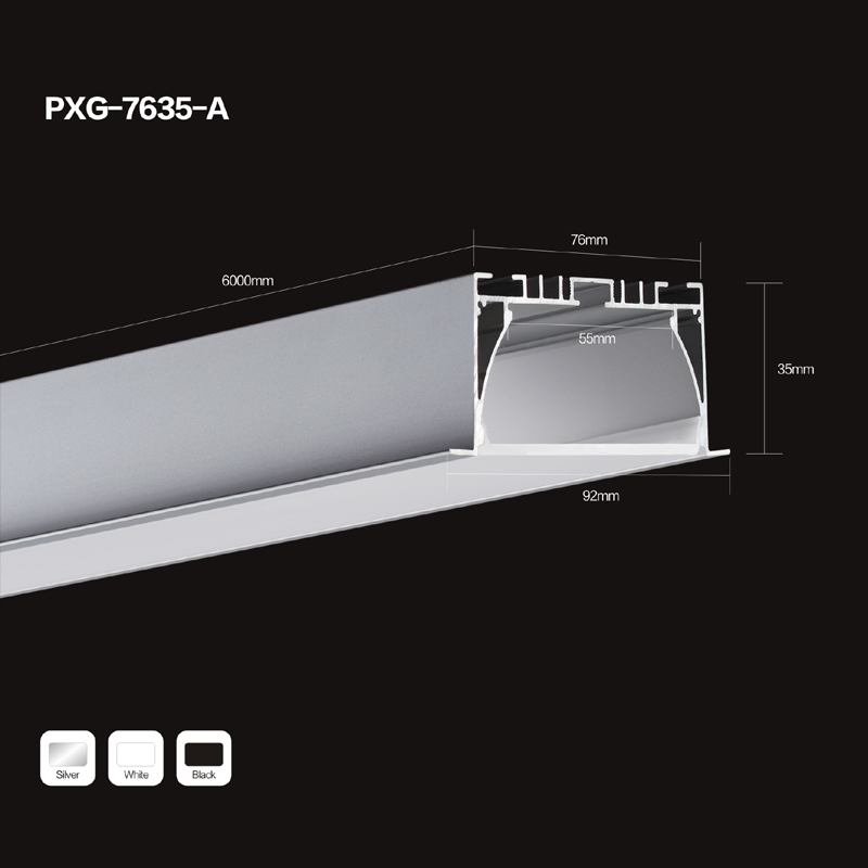 0,5m 1m 2m 3m χωνευτό προφίλ αλουμινίου LED για εφαρμογή φωτός με λωρίδα LED