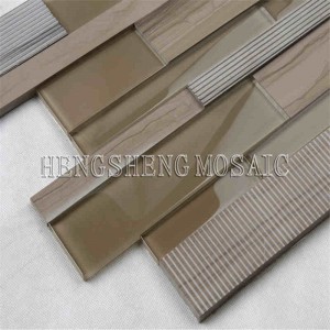 Μοναδική γάζα από γυαλί μεικτών κεραμικών μαρμάρινων μωσαϊκών με υψηλής ποιότητας πλακάκια μετρό