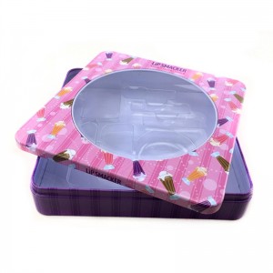 Μικρό τετράγωνο καλλυντικό κουτί για λείανση με το παράθυρο PVC