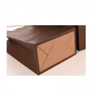 Προσαρμοσμένη εκτύπωση χειροποίητων αγορών Καφέ τσάντα Kraft Paper με λαβές