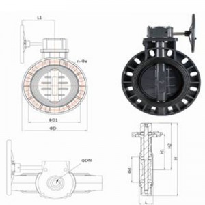 upvc βαλβίδα πεταλούδας με γρανάζι