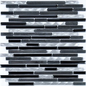 Μοντέρνο σχέδιο λωρίδα Τυχαία ανάμικτα κρυστάλλινα γυαλί και ανοξείδωτο χάλυβα μωσαϊκό διακόσμηση τοίχο πλακάκι