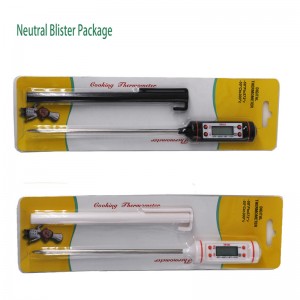 Οικογένεια Ηλεκτρονικό ανοξείδωτο χάλυβα φύλλο μπλε οπίσθιου φωτισμού θερμόμετρο BBQ για μαγείρεμα