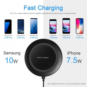 KPS-9502HCHot πωλούν 7.5W καθρέφτη μίνι γύρο QI ασύρματο φορτιστή για το τηλέφωνο