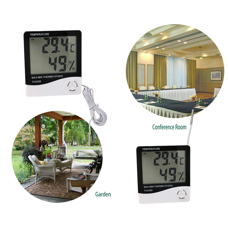 Υγρόμετρο έχει βραχίονες και μεγάλες οθόνες LCD για το γραφείο σαλόνι