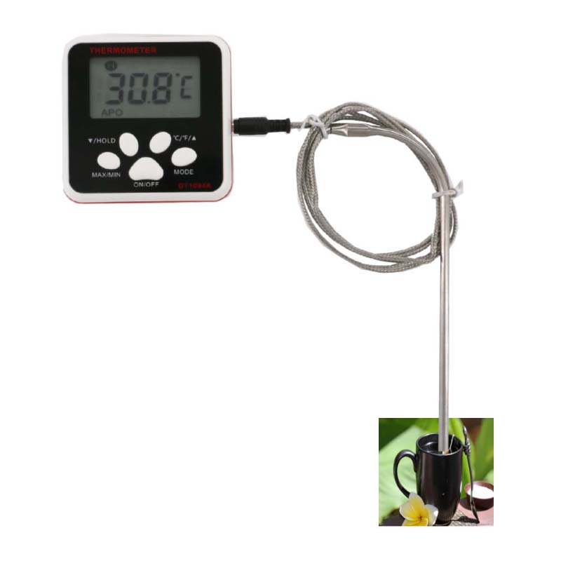 Ψηφιακό θερμόμετρο τροφίμων με ανοξείδωτο χάλυβα Probe LCD Οθόνη άμεσης ανάγνωσης