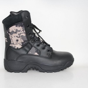 PU Coated δέρμα ανώτερων ανδρών Στρατιωτική Boot