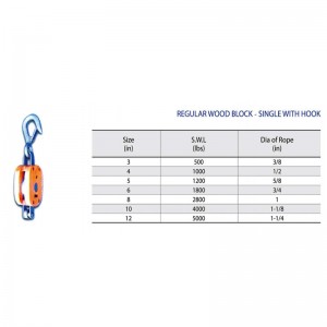 Κανονικό ξύλο μπλοκ-μονό με γάντζο