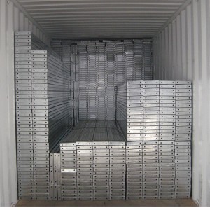 210 πλάτος Γαλβανισμένο μεταλλικό ικριωμα σκαλωσιάς με τρύπα 10 χιλιοστών