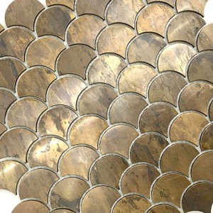 Όμορφη κλίμακα ψαριών Ορείχαλκος Inlay κεραμίδι Antique χάλκινο καθρέφτη χαλκού μωσαϊκό