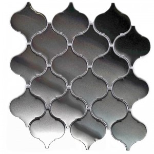 Νέο σχέδιο τοίχου πλακιδίων από ανοξείδωτο χάλυβα φανός σχήμα πλακάκι μωσαϊκό για Backsplash κουζίνα