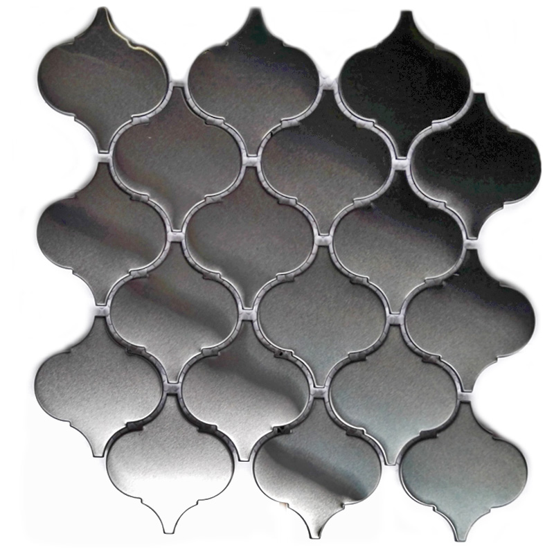Νέο σχέδιο τοίχου πλακιδίων από ανοξείδωτο χάλυβα φανός σχήμα πλακάκι μωσαϊκό για Backsplash κουζίνα