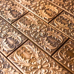 Χάλκινο Backsplash Μωσαϊκό Πλακάκι Μπάνιο και Διακόσμηση Piastrelle Bagno Con Fiori πλακάκια