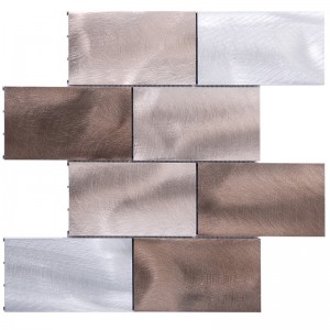 Αρχική διακοσμητικό μοτίβο μετρό βουρτσισμένο μέταλλο αλουμίνιο πίσω πλάσμα μωσαϊκό μπάνιο πλακάκια