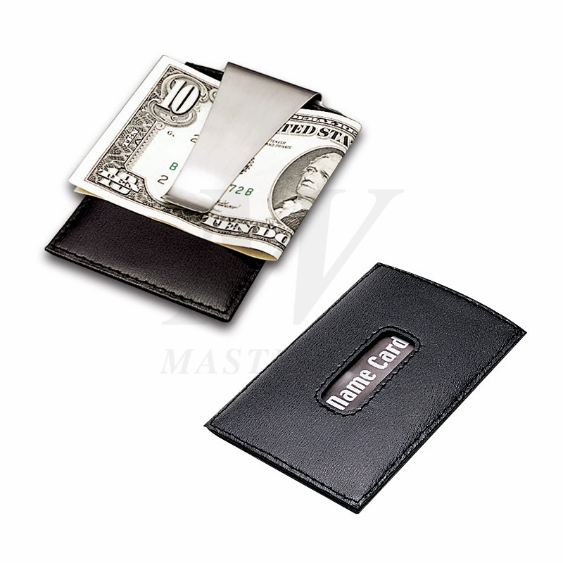 Δερμάτινο / Metal Πιστωτική Κάρτα Pouch με τα χρήματα Clip_B82866