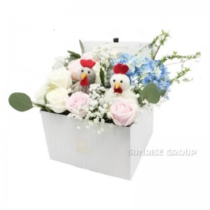 Πολυτελή προσαρμοσμένη εκτύπωση Συσκευασία υφή χαρτιού δώρο τετράγωνο κουτί λουλουδιών