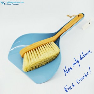Akbrand Bamboo Χειριστείτε το πινέλο Dustpan στο Sky Blue Color