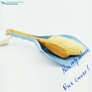 Akbrand Bamboo Χειριστείτε το πινέλο Dustpan στο Sky Blue Color