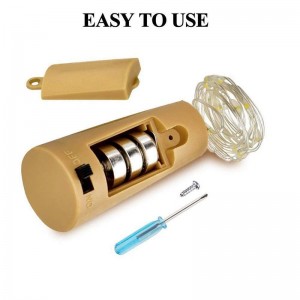 Καυτό φούρνο φούρνους πώλησης για μπουκάλι κρασιού, φώτα φιάλης κρασιού 6.5ft 20 LED φως φελλό φελλό κορδελλών για γυαλί μασίφ Jar Jar