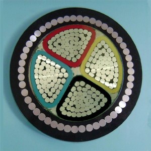 600v αλουμινίου θωρακισμένο καλώδιο Swa καλώδιο Hdpe μπουφάν 150 Mm 4 πυρήνα θωρακισμένο καλώδιο