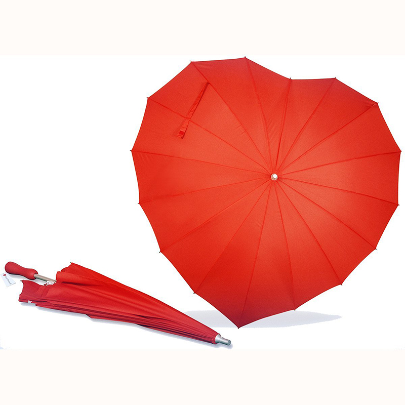 Χειροποίητη ανοιχτή ομπρέλα σε σχήμα καρδιάς Ομπρέλα άξονα αλουμινίου