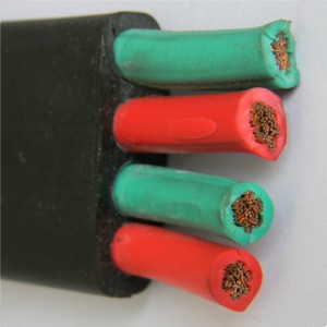 Flat καλώδιο τροφοδοσίας υποβρύχιου καουτσούκ για γερανό, ανελκυστήρα / υποβρύχια