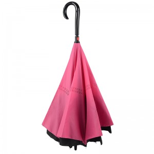 Οι χονδρέμποροι αντιανεμική ομπρέλα ανεστραμμένα από πίσω ομπρέλα J λαβή για τα αυτοκίνητα