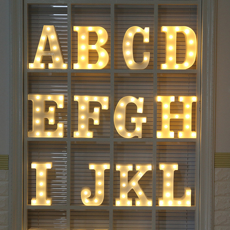 Αλφάβητο Επιστολές Φωτισμός LED Φωτεινή Άσπρη Πλαστική Επιστολές Μόνιμη Κρεμαστός A-M u0026