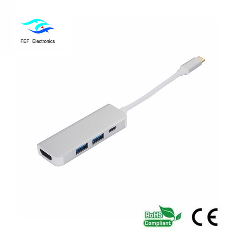 USB Τύπος c / HDMI θηλυκό + 2 * USB3.0 Γυναίκα + SD + TF Μετατροπέας Κωδικός: FEF-USBIC-022