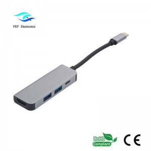 USB Τύπος c / HDMI θηλυκό + 2 * USB3.0 Γυναίκα + SD + TF Μετατροπέας Κωδικός: FEF-USBIC-022