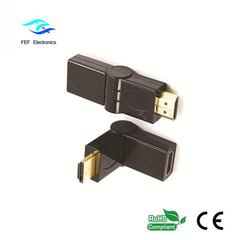 HDMI θηλυκό σε HDMI θηλυκό προσαρμογέα τύπου swing χρυσού / επινικελωμένο Κωδικός: FEF-HX-002